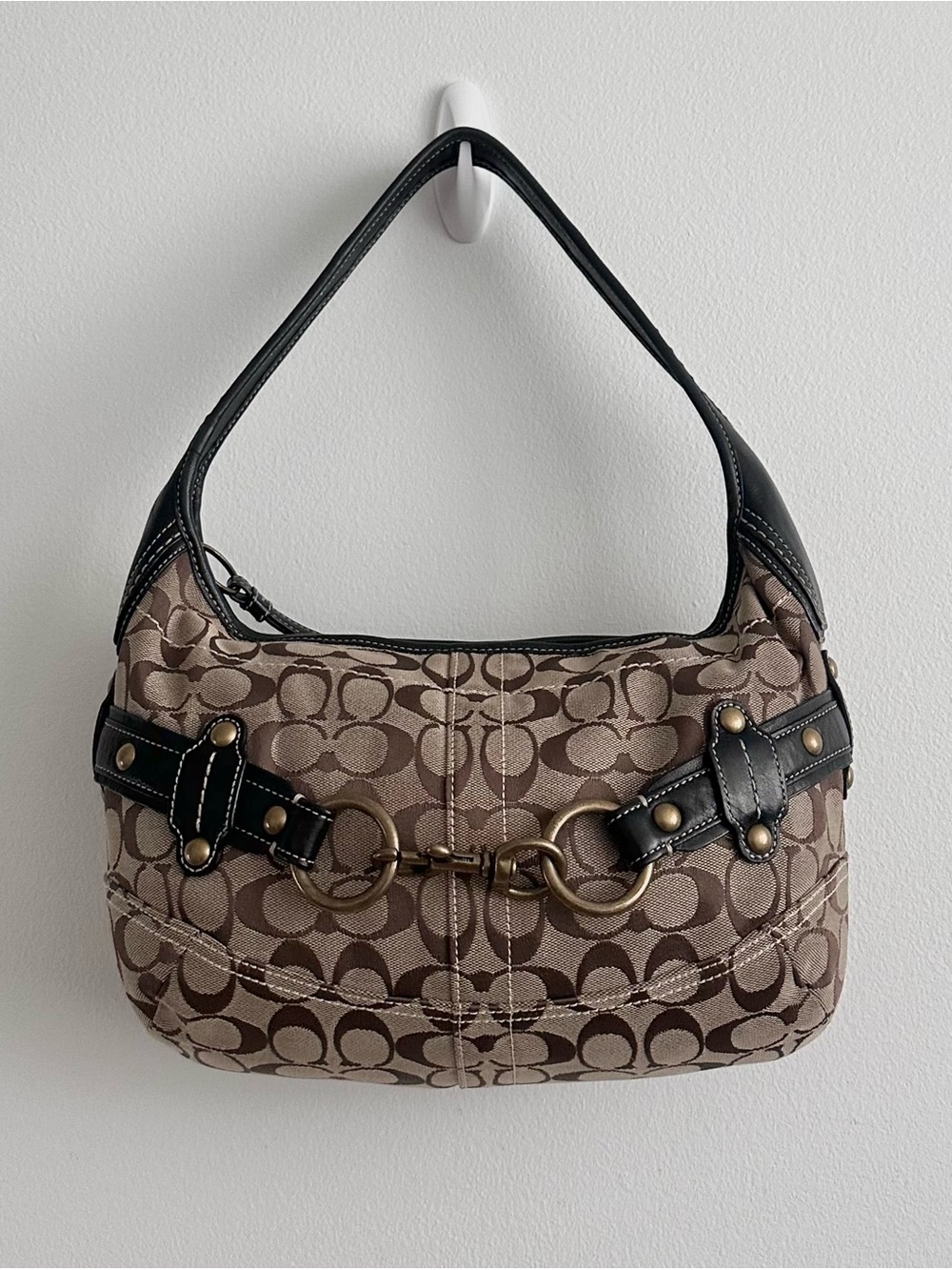 Vintage Coach Y2K 11275 Tan Brown Belted Ergo Hobo Shoulder Bag